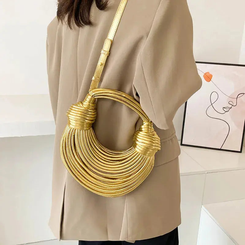 Immortal Collection™ Luxury Gold Handwoven Noodle Rope Handbag - EVERRD USA